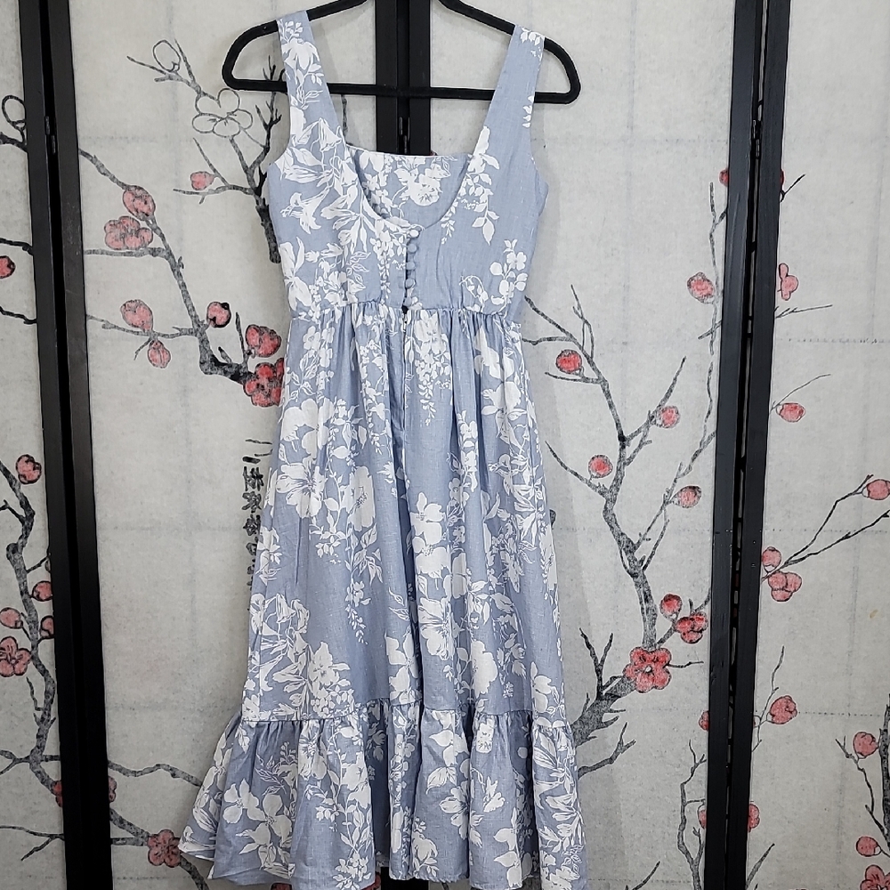 Reformation Bucatini Linen Midi Dress Size 2 - Picture 3 of 13